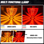 10-Pack Dual Color Watermelon Lights with Strobe & Steady Lighting Clear Lens Red/Amber LED Side Marker Turn Signal Lights for Truck Trailer RV Off-Road Vehicle