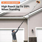 ARTIPOLY 20ft Reach Car Wash Brush with Long Handle-Car Cleaning Kit with 4-12FT Extension Pole, Ultimate RV,Truck Wash Set with Soft Brush, Tire Brush, Window Squeegee, Mitt, Microfiber Cleaning Mop