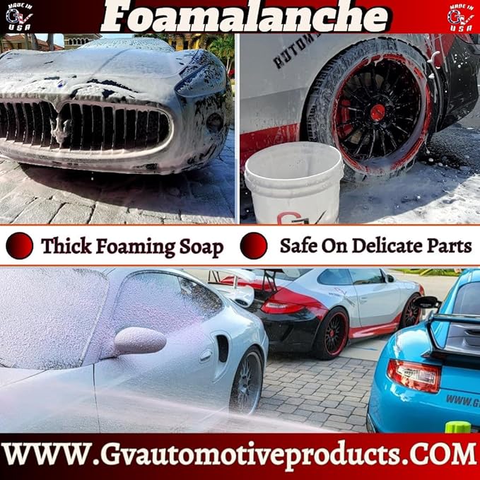 GV Automotive Products Foamalanche Car Wash 16 oz, car foam, car wash, works with foam gun, foam cannon, pressure washer