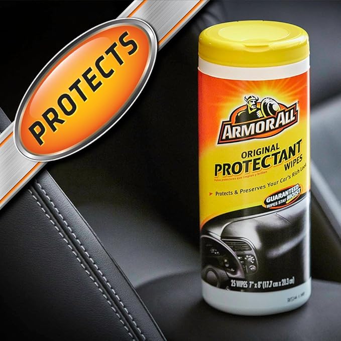 Armor All Car Interior Cleaner Protectant Wipes - Cleaning for Cars And Truck And Motorcycle, 25 Count (Pack of 2), 10848