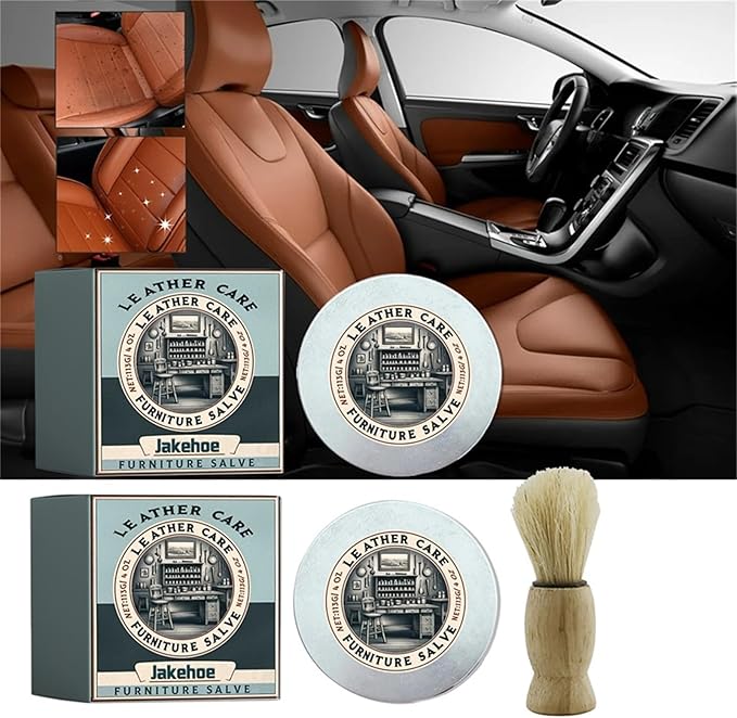 Leather Salve, 2025 Upgrade Leather & Wood Furniture Repair Salve with Brush, Furniture Salve for Leather Wood, Household Leather Upholstery Cleaners for Home, Easy to Apply (1pc)