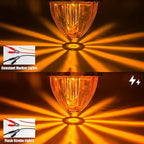 BJZ 2Pcs Amber Watermelon LED Strobe+Constant Marker Lights Dual Function Watermelon-shaped Side Marker Clearance Tail Top Cap Roof Lights for Trailer Truck Semi-trailer Heavy-duty Truck Bus Van