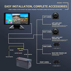 ASLONG 4CH Dash Cam Backup Camera with 9.36" Quad Split Touch Screen & 4 AHD Front Rear Sides View Camera with DVR Recording Avoid Blind Suitable for RV Semi Van Trailer Truck