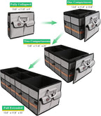 Big Car Trunk Organizer, Cargo Organizer SUV Trunk Storage Non Slip Bottom Waterproof Collapsible Durable Multi Compartments-(Oversize,Gray)