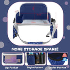 MENZOKE Kids Travel Tray for Toddler Car Seat, Toddler Gift for Boy Activities with Dry Erase Board & iPad Holder Stand, Road Trip Essentials Accessories Lap Tray for Boy as Birthday Gift, Dark Blue