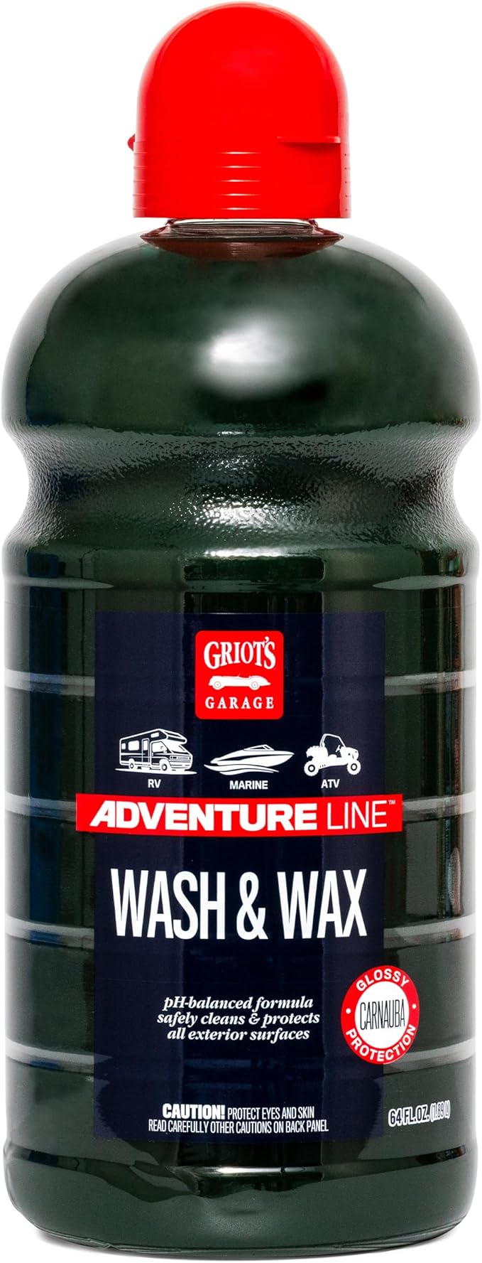 Griot's Garage Wash and Wax for RVs, Campers, Trailers, Boats, ATVs, UTVs, Motorcycles, Works on Paint, Chrome, Vinyl, Plastic, Rubber, Glass, and More, 10809, 64oz