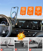 Magnetic Car Phone Mount for 2025 2026 Toyota Camry Accessories, for MagSafe Strong Magnets Cell Phone Holder 12.3-Inch Screen Cradles, with Portable Phone Gripper 360° Rotation