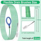 Auto Sunroof Drain Cleaning Tool, 120 Inch Flexible Tube Cleaning Brush, Drain Brush Extra Long Pipe Cleaners for Cars, Car Accessories, Car Sunroof Drain Hole Cleaner for Drains, Sewers, Windshields