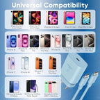 iPhone 16 15 Charger Fast Charging, 30W USB C Charger Block 10FT Cable for iPhone 15 16 Plus Pro Max/iPad Pro/AirPods, PD USBC Power Adapter Wall Plug with Extra Long Type C to C Cord (Blue, 10FT)
