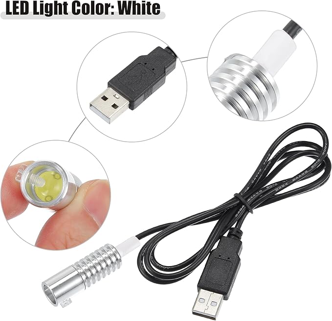ACROPIX 10mm 0.39" 2W LED Aluminum Light Source Illuminator Decoration USB LED Light for Car DIY White - Pack of 1