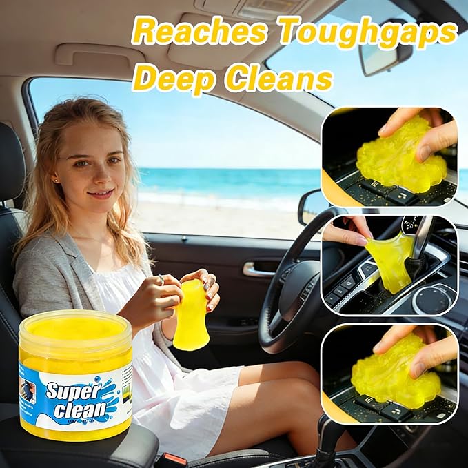Car Cleaning Gel Car Cleaning Putty Car Putty Car Interior Cleaner Car Slime Car Detailing Kit Car Accessories Gifts for Men Women - （Yellow，Pink）