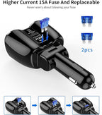 [2026 Upgraded] Cigarette Lighter Splitter, SUPERONE 180W 2-Socket Cigarette Lighter Adapter with Dual QC3.0 and 20W PD USB C Car Charger Splitter for GPS/Dash Cam/Laptop/iPad/iPhone 17/16/15/14/13/12