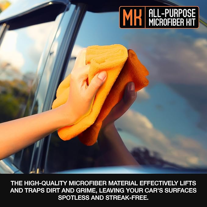Suds Lab Premium Microfiber Towels for Car Detailing, Cleaning, Washing, Polishing - 16"x16" Ultra-Soft, Edgeless, Scratch-Free Cloth, Dual-Weave, Pack of 12