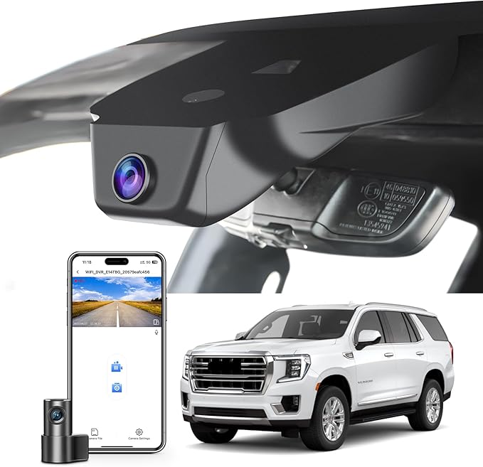 Mangoal Front 4K & Rear 1080P Dash Cam Custom fit for GMC Yukon, Yukon XL 2023-2026(Model A), SLE SLT AT4 Denali Denali Ultimate, Integrated OEM Look, UHD 2160P Video, GPS, 128GB Card