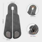 CoBak Headrest Hooks for Car - Universal Premium Stitched Leather and Aluminum-Magnesium Alloy Double Car Seat Back Storage Hook for Purses, Handbags, Bags (2 Pack),Gray
