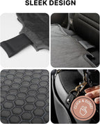 Owleys Set Seat Back Organizer & Car Seat Protector Hexy Waterproof & Non-Slip Protector for Child Car Cushion for Leather and Fabric Seats (Black 2pcs)