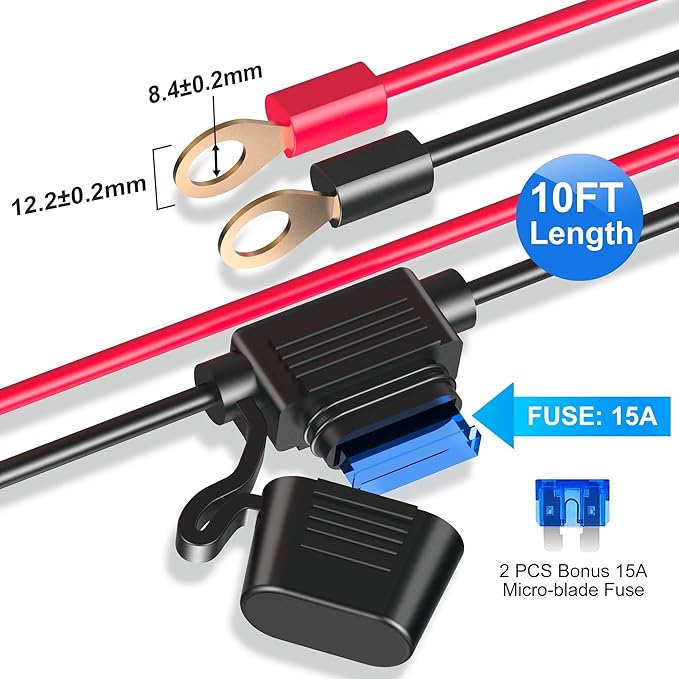 EUGIZMO 12V Cigarette Lighter Socket Splitter, 200W 3 Socket Multi Port Car Cigarette Lighter Adapter Plug Splitter USB Charger Auxiliary 12 Volt Power Outlet with Eyelet Terminal