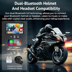 W722 for Motorcycle CarPlay & Android Auto,7" Waterproof Smart GPS Navigation System Screen,Car Play Moto with Light Sensor,Dual Bluetooth,Siri/G-Assist,EQ,USB/Hardwired Power Supply