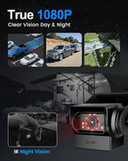 EWAY 2X Magnetic Wireless WiFi Backup Camera 7" IPS Monitor HD 1080P Rechargeable Battery No Wiring, Rear Reverse Monitoring Hitch Camera for Car Truck Pickup RV Camper 5th Wheel Horse Boat Trailer