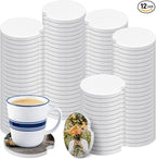 Frienda Ceramic Car Sublimation Blanks Cupholders Sandstone for Car Cup with Finger Notch for Easy Removal Ceramic Auto Cupholder Keep Vehicle from Cold Drink Sweat Stain Spill(12 Pieces)