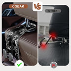 CoBak Purse Hook for Car - Universal Premium Stitched Leather and Aluminum-Magnesium Alloy Double Car Seat Back Storage Hook for Purses, Handbags, Bags (2 Pack),Floral Trace