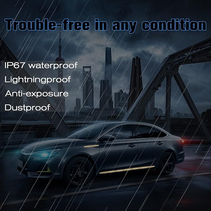 Warm White LED Strip Lights for Car BaishenglinMotor 12-Pack DC12V Waterproof 30CM/11.8"/1FT 5050 15-SMD LED Strip Underbody Light for Car Motorcycles Decoration Interior Exterior Strip Lights
