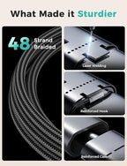 Travel Essentials,3 in 2 USB C Cable for Apple Watch Charger,iPhone Charger,Multi Charging Cable,Cruise Vacation Camping Essentials,Portable for iWatch Series 11-2/Ultra/SE & iPhone 17-12,Car,Black