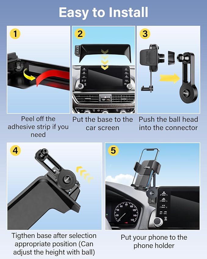 SKYLOTEC Phone Mount for BMW X5 X6 2024 2025 2026/X7 2023 2024 2025 2026 Accessories 14.9-Inch Screen Fixed Clip, Automobile Cradles Car Phone Holder, Cell Phone Base Not Block Air Vent