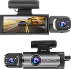 Dash Cam Front and Inside, 1080P Dual Dash Cam for Car, 3.16 Inch IPS Screen Driving Recorder with IR Night Vision, Loop Recording, Wide Angle Lens, 24H Parking Traffic Recorder