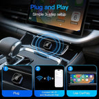 (2026 Upgraded) Wireless CarPlay Adapter for Apple iPhone＆Android, Small Size,Plug and Play,Fast and Stable Connection Wireless Adapter for CarPlay＆Android-No Latency to Screen(Black)