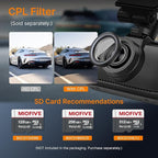 Miofive Dash Cam Front – 4K UHD Dash Camera for Cars, Built-in Bluetooth, 5G Wi-Fi, GPS, 3" IPS Screen, Night Vision, 140° Wide Angle, HDR, 24-Hour Parking Mode, G-Sensor(S1)