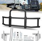Auto Dynasty Front Bumper Brush Bull Bar Deer Guard Compatible with 2008-2017 Freightliner Cascadia, 3mm Thick Iron Tubing, Powdercoated Matte Black
