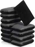 Mudder 12 Pcs Car Interior Scrubbing Sponge 5'' x 3'' Fiber Car Wax Applicator pad Household Cleaning Sponges for Leather Car Seat Couch Cleaning (Gray Black)