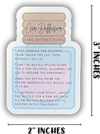Car Oil Hanging Diffuser Instruction Care Card | 50 Pk 2x3” inches Wooden Bottle Die Cut Shape of Reed Diffuser Oil Bullet Warning Labels Scent for Clients Care Business Cards DIY