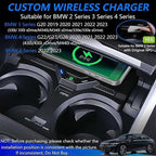 Wireless Car Charger Compatible with BMW 2 Series 2022 2023/3 Series G20 2020-2023/4 Series G22/G23/G26 2020-2023, Center Console Accessory Panel, 15W Qi Support Original Car with NFC