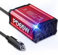 300w Power Inverter DC 12V to AC 110V - vansoet Car Plug Adapter Outlet with 3.4A Dual USB Fast Charging Port - Car Charger Cigarette Lighter Adapter for Phone, Laptop on Road Trip (Red-65)