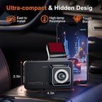 1080p HD Dash Cam, 4-inch Car Dash Cam with Super Night Vision, 170° Wide Angle, Loop Video Motion Detection