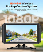 AUTO-VOX W5 Wireless Backup Camera: 4.5" 1080P Dual-Channel Monitor, Easy Installation, Stable Wireless Signal, IP69K Waterproof Color Night Vision Back Up Camera for Truck, Car, SUV, Van and Trailer
