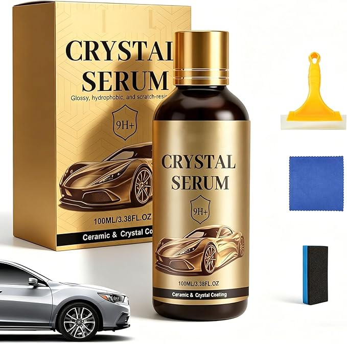 PTZ Crystal Serum for Cars - Advanced 9H Graphene Ceramic Coating for Cars, Professional Auto Ceramic Coating for Paint Protection, High Gloss Crystal Coatings for Car Plastic Parts & Wheels (1Pcs)