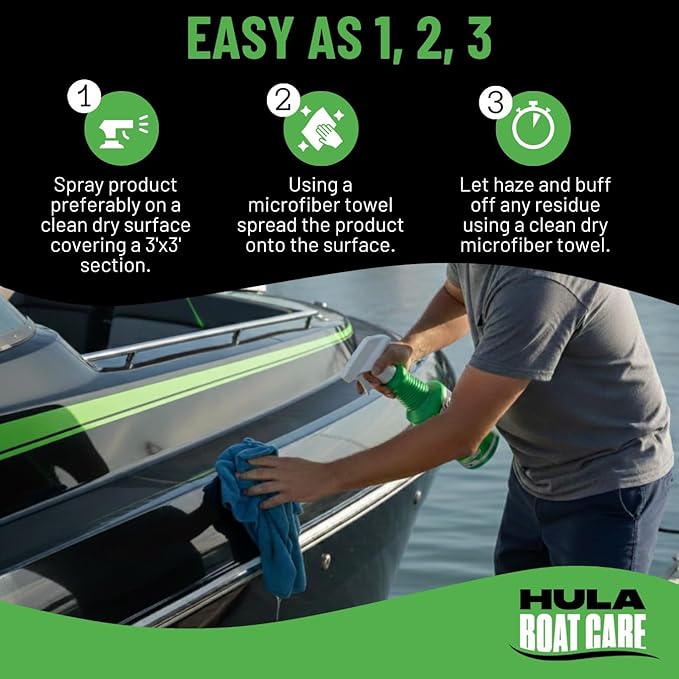 Hula Ceramic Spray Coating – High-Gloss SiO2 Shield & Detailer – Cherry Blast Scent – Hydrophobic Water Repellent for Gel Coat, Paint, Glass, & Chrome – 32oz