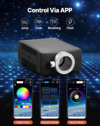VEVOR Starlight Headliner Kit, 150 pcs 0.03 in 6.5 ft, 16W Fiber Optic Star Ceiling Lights for Car, Bluetooth APP, Remote Control, Sound Activated, RGBW Light Engine, for Home Bed Room Decoration