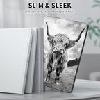 for Kindle Paperwhite Case,6.8" Kindle Paperwhite 11th Generation Case and Kindle Paperwhite Signature Edition,Leather Slim Adjustable Stand Cover with Auto Wake/Sleep,Black Cute Cow