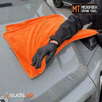 Suds Lab Large Microfiber Drying Towel (24 in x 35 in) Car Exterior Cleaning and Detailing Cloth, Safe On Plastic Trim, Glass, Carbon Fiber, Paint