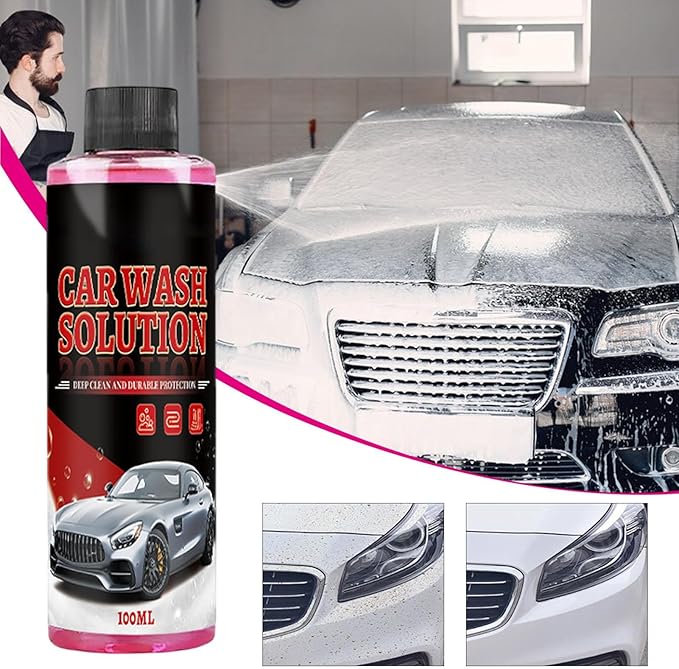 Vehicle Wash Soap - 100ml Concentrated Car Wash Soap, Foaming Car Cleaner For Auto Exterior, Eco-Friendly Vehicle Wash Solution For Sedan, Truck, Suv – Multipurpose Car Shampoo & Stain Remover