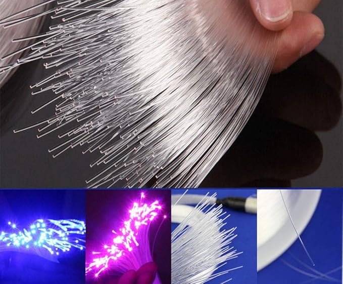 AZIMOM PMMA Plastic End Glow Fiber Optic Cable 0.75mm(0.03in) 100m(328ft)/Roll for Star Sky Ceiling All Kind Led Light Engine Driver Source