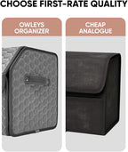 Owleys Foldable Trunk Organizer for Car - Collapsible Auto Trunk Organizer with Lid - Small and Large Cargo Organizer - Trunk Storage Box with 2 Compartments - Gray 17