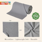 Napjoy Microfiber Cleaning Cloth Roll, 75PK Easy Tear Away Reusable Paper Towels, 12" x 12", Lint-Free and Scratch-Free with Patented Fiber Technology Microfiber Towel Roll, Grey