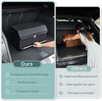 XCF Car Trunk Organizer, Leather Trunk Organizer with Lid and Push-pull Handle Car Storage Box for SUV, Minivan, Sedan (Black, 16.9 x 11.4 x 12.2in)