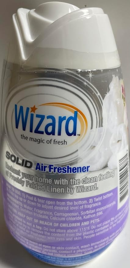 Wizard The Magic of Fresh gel Air Freshener, solid air freshener 7.8 oz Freshly folded linen (Pack of 6)