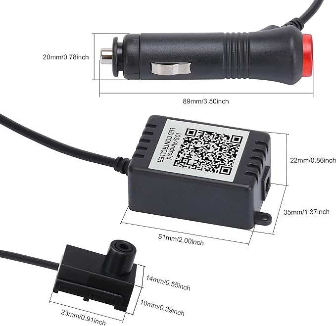 Car Atmosphere Light Kit 5m Fiber Optic RGB Multicolor Sound Active Music Sync Memory Function RF Remote Controller + Bluetooth APP Control 64 Colors USB Car Interior Ambient Lighting Kit 12V